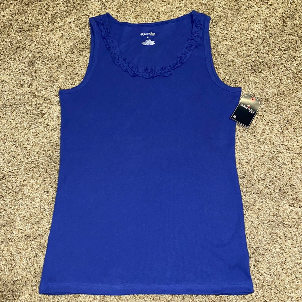 St. John’s Bay XL Dazzling Blue tank top. NWT.